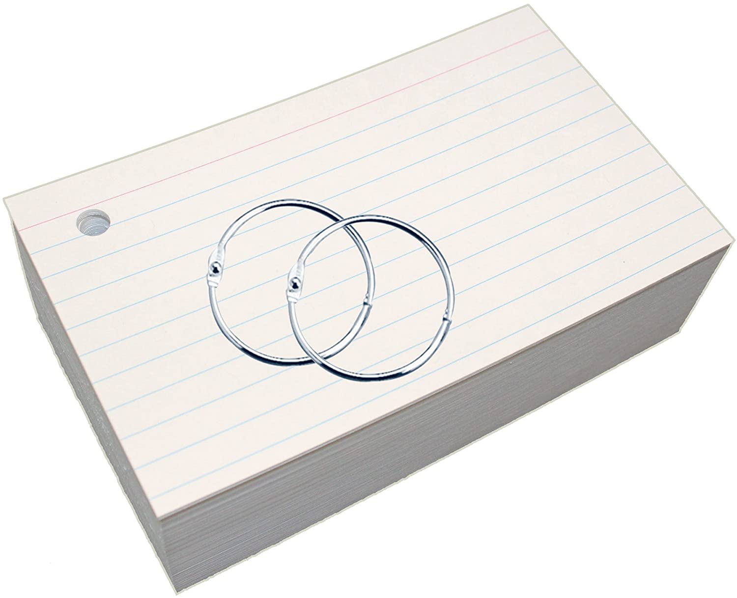 200 Sheets Small Thick Ruled Index Cards Hanging Hole Horizontal